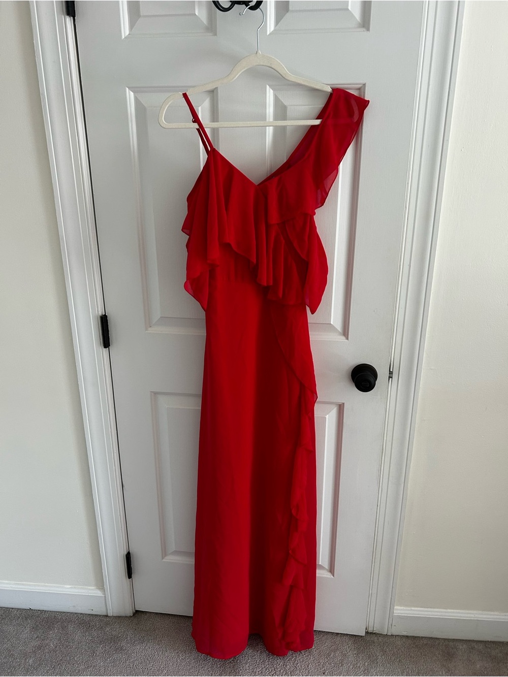 NWT ASOS red Ruffle Maxi wedding guest Dress